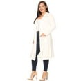 thumbnail image 2 of Women's Casual Plus Size Long Body Duster Cardigan with Pockets Made in USA, 2 of 5