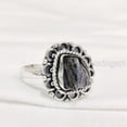 thumbnail image 2 of Blue Sapphire Ring, Rough Blue Sapphire Ring, September Birthstone, Bohemian Ring, 925 Sterling Silver, Womens Ring, Christmas, Thanksgiving, Handmade, Statement Jewelry, Rough Gemstone Jewelry, 2 of 5
