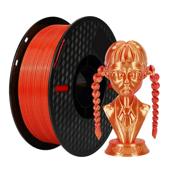 KINGROON Filament d'Imprimante 3D en Plusieurs Couleurs pour Imprimante FDM - Soie Rouge Or, Vert Bleu, Cuivre Argenté - Matériau PLA Diamètre 1.75mm - Haute Résistance et Faible Absorption d'Eau - Poids Net 1KG