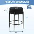 thumbnail image 2 of Counter Height Bar Stools, Set of 2, 24" Modern Backless Bar Stools, Ideal for Kitchen Counter, Kitchen Island, Boucle Sherpa Padded Cover, with Round Soft Seat and Foot Rest, Black, 2 of 13