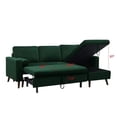 thumbnail image 4 of Dasun 88" Reversible Pull out Sleeper Sectional Storage Sofa Bed,Corner sofa-bed with Storage Chaise Green, 4 of 5