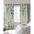 thumbnail image 4 of Green Eucalyptus Leaves Kitchen Curtains Spring Daily Flowers Plants Beige Cafe Short Curtains for Bathroom Blackout Window Curtain Small Window Treatment Drapes for Bedroom Living Room 52"x45"x2, 4 of 9
