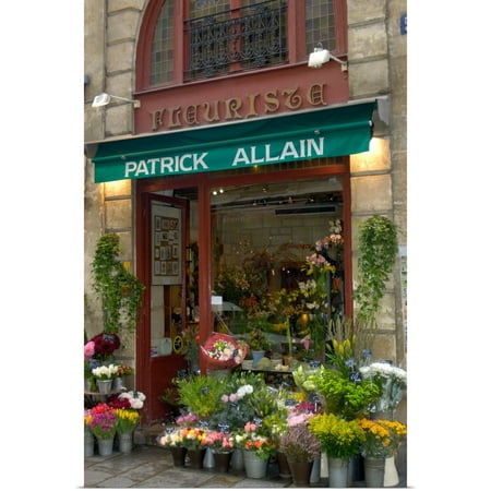 Great BIG Canvas | Rolled Lisa S. Engelbrecht Poster Print entitled France, Paris, Patrick Allain florist in Ile St.