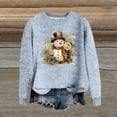 thumbnail image 2 of Wang6 Womens Christmas Graphic Sweatshirts Plus Size Santa Printed Crew Neck Pullovers Causal Xmas Long Sleeve Loose Fit Tops Shirts Light Blue1 L, 2 of 4