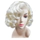 thumbnail image 1 of Peluca de cosplay rubia vintage, peluca sintética corta rubia platino para mujer, disfraz de Halloween y uso diario con gorro de peluca (rubia), 1 of 5