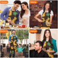 thumbnail image 4 of Brown Green Bud Sunflower Pattern Apron-Garden Aprons for Women with Pockets-Cotton Linen Waterproof Kitchen Cooking Gardening Aprons Adjustable for Kitchen,Cooking,BBQ and Salon 33x27 Inch, 4 of 7