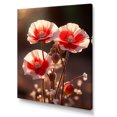 thumbnail image 2 of Designart "Radiant Glow of Gilded Poppy Essence II" Floral Canvas Wall Art - Traditional Red Poppies Hallway Wall Art Decor, 2 of 6