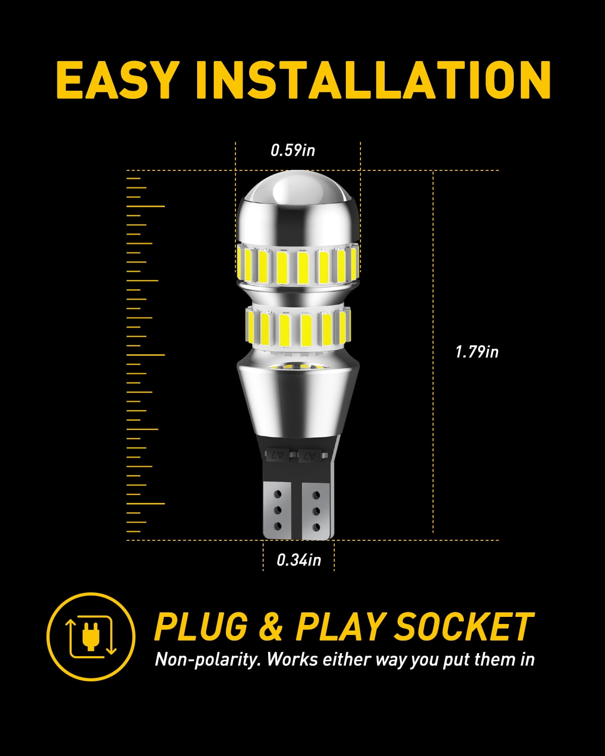 AUXITO 912 921 LED Bulb for Backup Reverse Light Bulbs, 2600