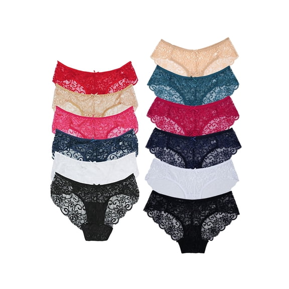 Sunm Boutique Lace Panties Cotton Underwear for Women Plus Size Cheeky Panties for Women Hipster 6 pack