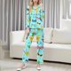 thumbnail image 1 of RKSTN Women's Carnival Pajamas Sets Oversized Lapel Mardi Gras Print Button Long Sleeve Sleepwear T Shirt and Pjs Pant 2 Piece Matching Set Casual Turndown Plus Size Pajama and Pants Loungewear Set, 1 of 9