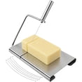thumbnail image 2 of Stainless Steel Cheese Slicer with 5 Replacement Wires, Metal Cheese Cutter and Cutting Board - For Block Cheese (Silver), 2 of 10