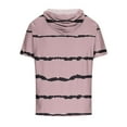 thumbnail image 5 of Summer Saving!Short Sleeve Hoodies for Men with Front Pocket,Lightweight Stripe Gradient Hoodie for Men,Casual 2024 Summer Basic T-Shirts Men,Casual Round Neck Pullover Fitness Sports T Shirt Blouse, 5 of 5