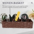 thumbnail image 4 of Storage Box Imitation Rattan Organizing Basket Woven Sundries Baskets for Shelves 3-compartment Dressing Table Plastic Metal, 4 of 6