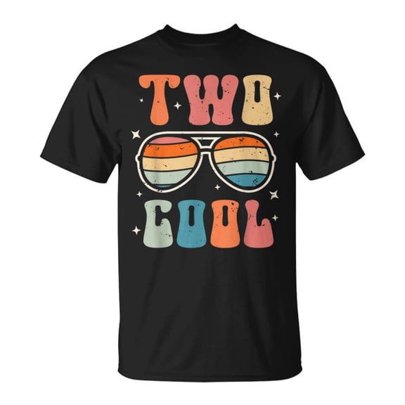 Retro Two Cool 2Nd Birthday 2 Years Old Bday Boys Girls TShirt