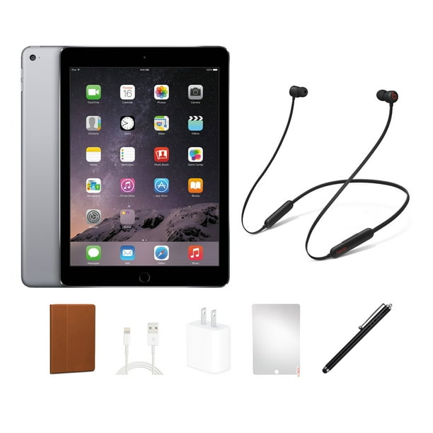 Børns dag Gym Neuropati Restored Apple iPad Air 2 (2014) Bundle, 32GB, Space Gray, Wi-Fi, Beats  Flex, Case, Tempered Glass, Stylus Pen, Charging Accessories - Walmart.com