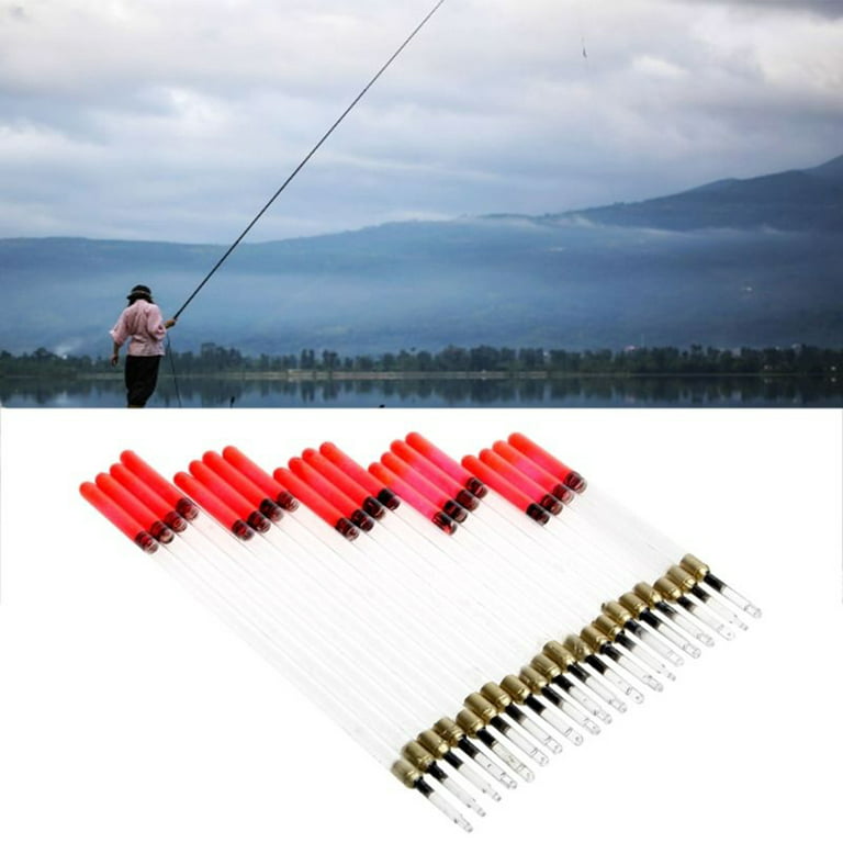 Boc 20Pcs Clear Waggler Fishing Floats Floating Tubes Stem Kits Tackle  Accessories 