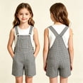 thumbnail image 5 of Kiijoy Girl Checkered Overalls Shorts Summer Casual Gingham Sleeveless Romper, Sizes 10-11, 5 of 7