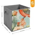 thumbnail image 6 of Collapsible Oxford Fabric Storage Cubes with Handles, Large Mid Foldable Oxford Cloth Bins Set of 2/6, Closet Organizers for Shelves Clothes Home Kitchen Toy - Vintage Floral Birds, 6 of 7