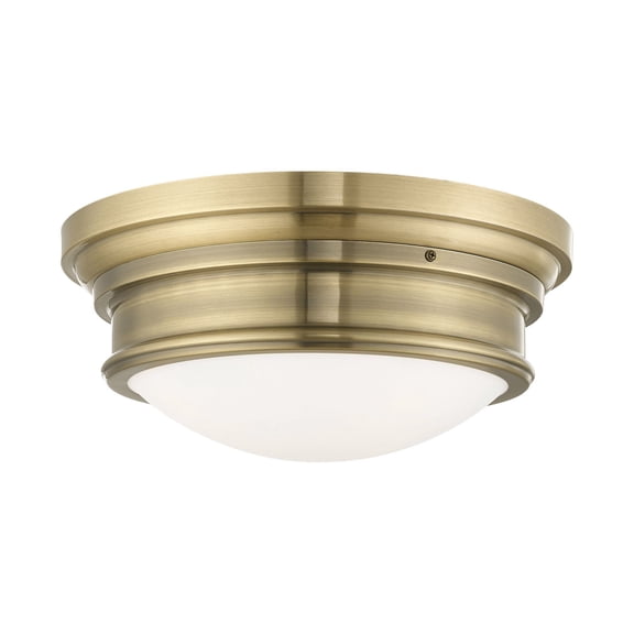 Livex Lighting Astor Ceiling Mount in Antique Brass