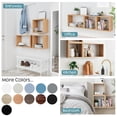 thumbnail image 5 of Kaboon Wall Mount Cube Shelf Set of 3,19.75x12.5x7.75, Model-Cube-Shelf, Light Walnut, 5 of 7