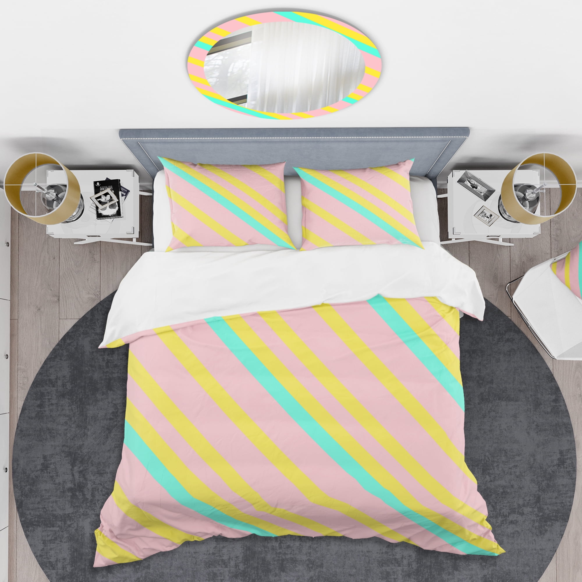 Designart 'Memphis Retro Neon Pattern' Mid-Century Modern Duvet Cover Set
