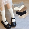 thumbnail image 2 of Lovskoo Kids Girl Mid-calf Knee High Socks Casual Dress Socks Long Tube Anti Skid Cotton Socks For Spring and Summer XL White, 2 of 3