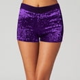 thumbnail image 2 of Shorts For Women Women's Sequins Elastic Waist Sparkly Straight Leg Glitter Hot Pants Sequin For Women Shorts, 2 of 6