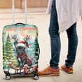 thumbnail image 4 of Merry Christmas Santa Reindeer Antlers French Bulldog Sleigh Xmas Winter Holiday Travel Luggage Cover Dog Lover Gifts Suitcase Dust Protective Decor - 00023, 4 of 5