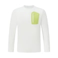 thumbnail image 2 of Nmnitkp Men's Quick Dry Long Sleeve Athletic Shirt Plus Size Crew Neck with Zipper Pocket Breathable Lightweight Workout Top for Running Gym Training Casual Daily Wear White,L, 2 of 7