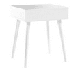 thumbnail image 4 of White Color Hardwood End Table Night Stand with Drawer, 4 of 4