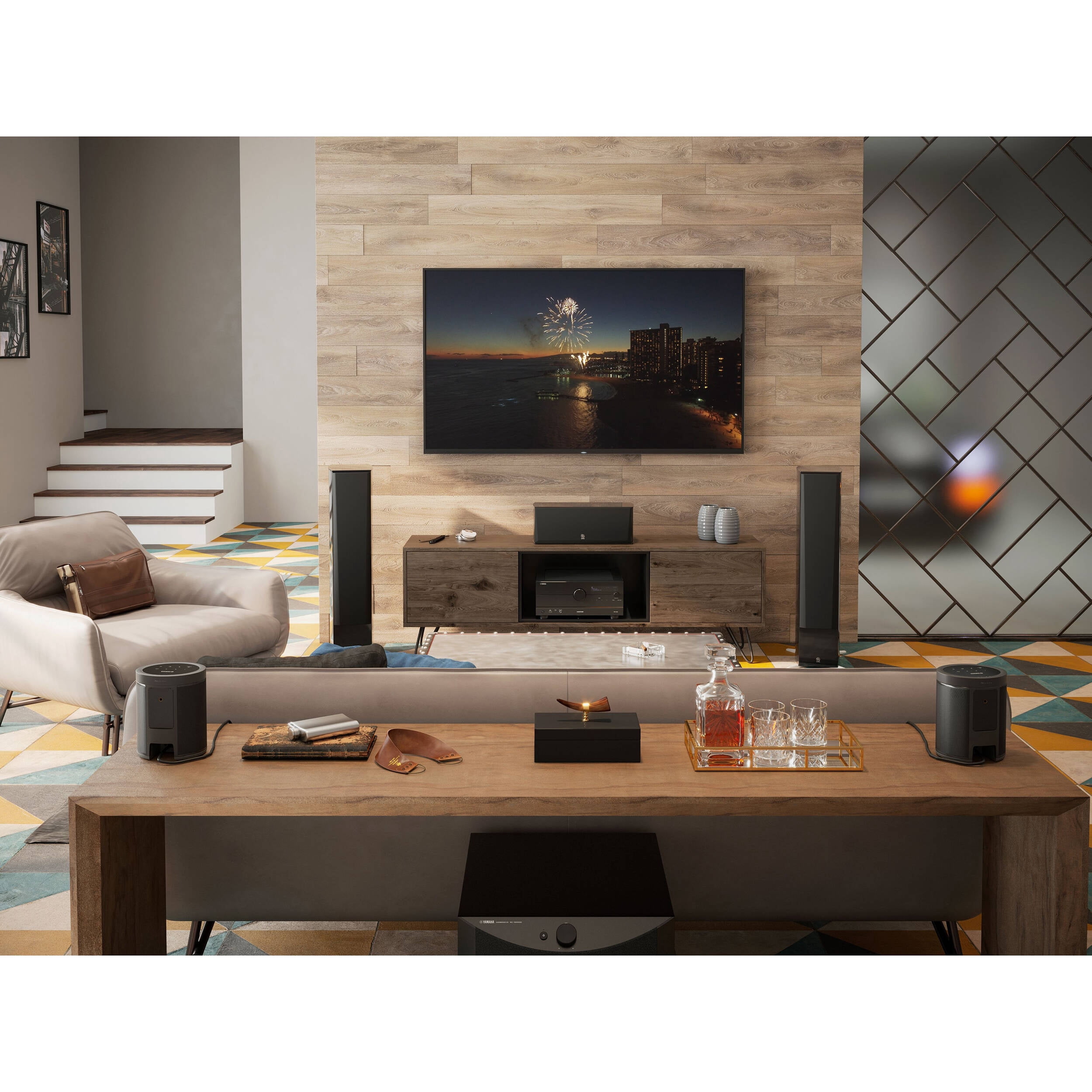 Yamaha RX-A4A AVENTAGE 7.2-Channel Surround Sound Network AV Receiver MusicCast Built-In Wi-Fi and Bluetooth Streaming Home Theater System Bundle With Accessories