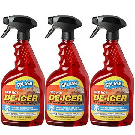 Splash Red Hot De-icer Windshield Trigger Spray 32 Ounces (Pack of