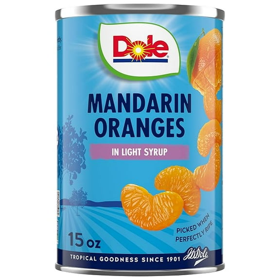Dole Canned Mandarin Oranges In Light Syrup, 15 Oz ( Pack of 2 )