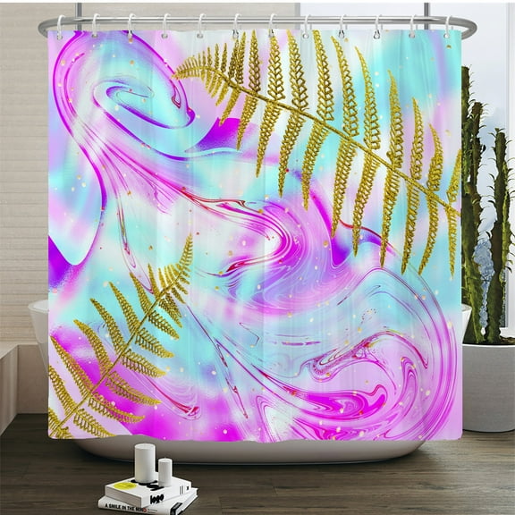 Colorful Stripe Boho Shower Curtain Waterproof Polyester Fabric Bath Curtains W