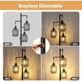 thumbnail image 4 of Floor Lamp - 3 Light Farmhouse Rattan Floor Lamp for Living Room, Industrial Tree Floor Lamps with 3 X 6W LED Bulbs, Rustic Standing Tall Lamp for Bedroom, Office, 68", Black, 4 of 13