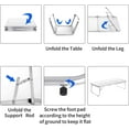 thumbnail image 5 of Small Camping Table 35.2 inch Folding Picnic Table Foldable Low Camp Table Portable Short Aluminum Outdoor Floor Short Beach BBQ White 35.2×15.7 inch, 5 of 6