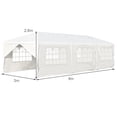thumbnail image 3 of Costway Toldo Impermeable 3 x 9 m con 6 Paneles Laterales Rmovibles y 2 Puertas Glorieta con Palos Resistentes para Casamientos Playa Barbacoas Blanco, 3 of 10