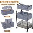 thumbnail image 6 of X-COSRACK 3-Tier Rolling Baby Diaper Organizer Cart, Metal Nursery Utility Cart with Wheels & Removable Dividers, Multi-Purpose Storage for Bathroom & Kitchen, 6 of 9