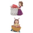 thumbnail image 1 of 2x Cute Girls Resin Succulent Pots Cactus Bonsai Pots Fairy Garden Supplies Baoblaze none, 1 of 6
