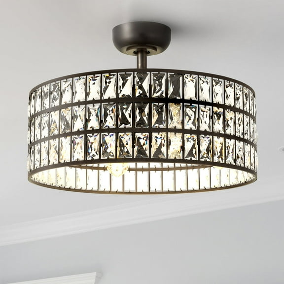 Luxury Glam Ceiling Fan, Large Size: 10.25''H x 22.50''W, with Vintage Style Elements, Western Bronze Finish, UQL9071 from the Bendigo Collection by Urban Ambiance