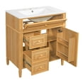 thumbnail image 5 of YIYADO 30" Bathroom Vanity with Sink Combination, Modern Bathroom Storage Cabinet Set with Flip Top Drawers and 1 Damper Door, Brown, 5 of 5