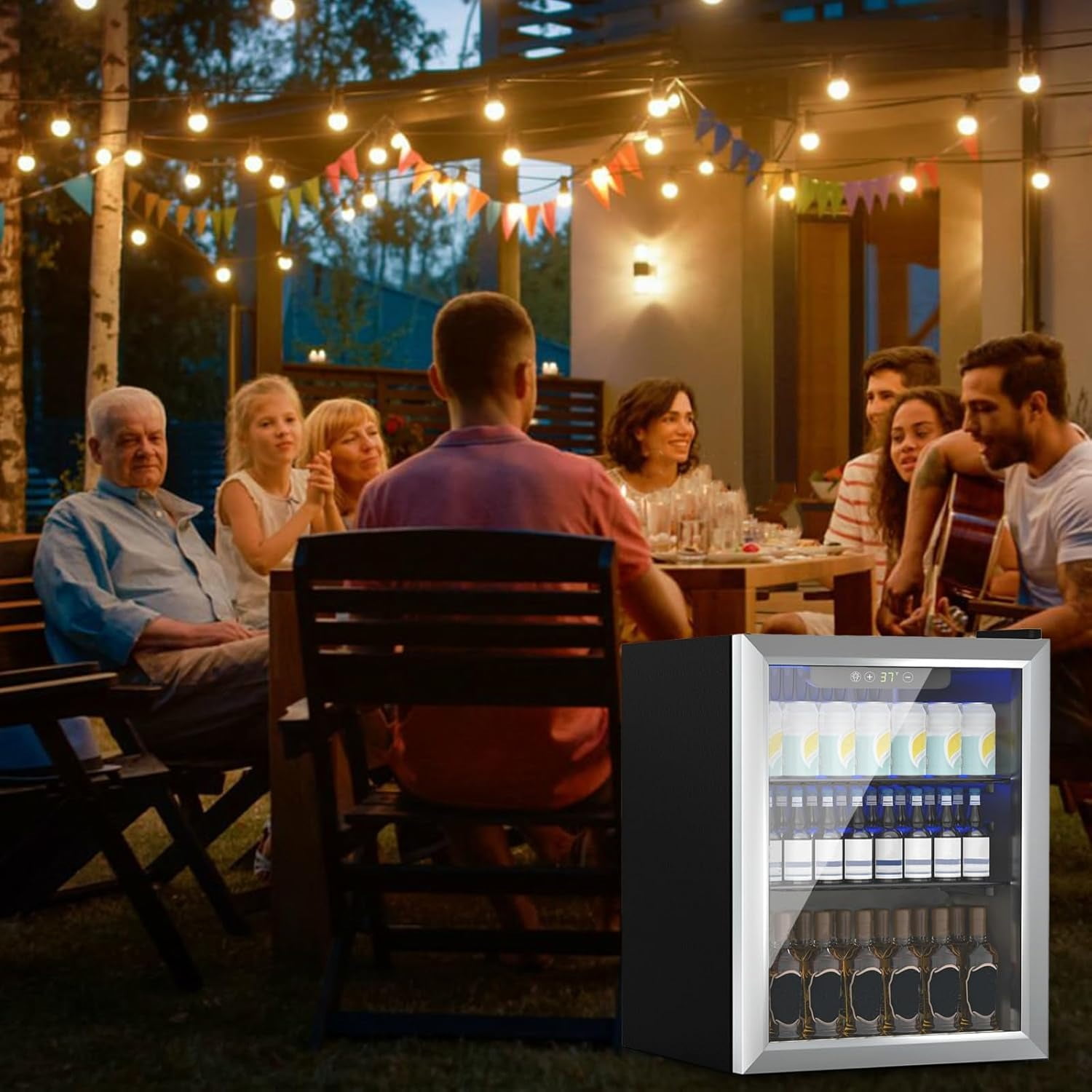 Dimedeal 1.6 Cu.Ft Mini Beverage Refrigerator, 70 Cans Mini Fridge with Glass Door, Small Cooler for Office Bedroom Home Bar, Sliver