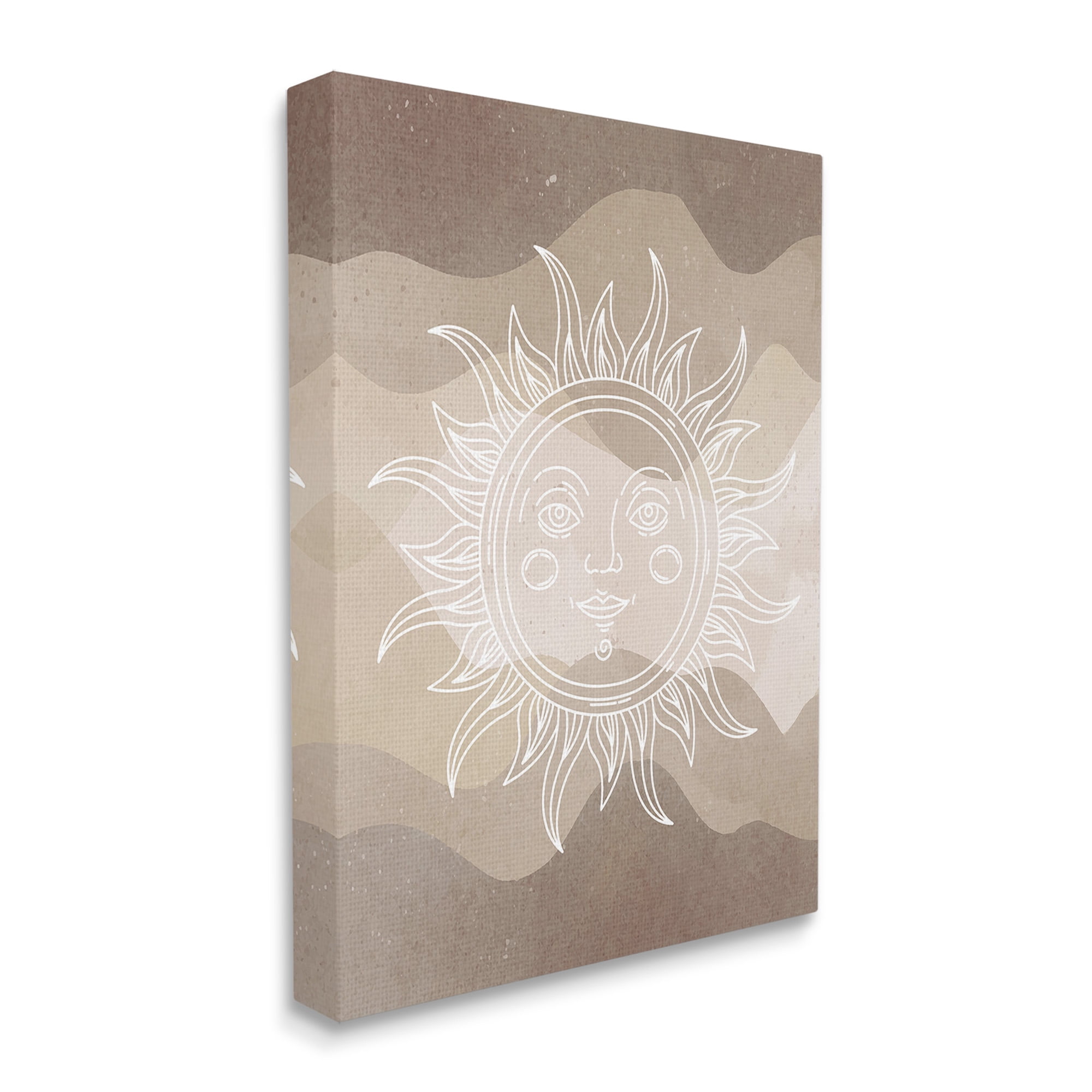 Stupell Industries Boho Celestial Sun Landscape Painting Gallery Wrapped Canvas Art Print Wall Art, 30 x 40