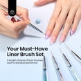 thumbnail image 2 of Set de 5 pinceles liner para nail art Beetles Gel Polish, 2 of 7