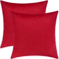 thumbnail image 1 of Housses de Coussin Décoratives, Housses de Coussin en Velours, Housses de Coussin Unies pour Canapé et Lit, Rouge, 20 x 20 Pouces, Ensemble de 2, 1 of 4