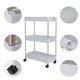 thumbnail image 2 of Carro organizador de almacenamiento rodante de 3 niveles Uxcell con ruedas para baño/cocina, gris, 2 of 7