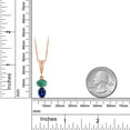 thumbnail image 3 of Gem Stone King 18K Rose Gold Plated Silver Green Malachite and Blue Created Sapphire Pendant Necklace for Women (3.67 Cttw, Gemstone, Oval 8x6MM, with 18 inch Chain), 3 of 3