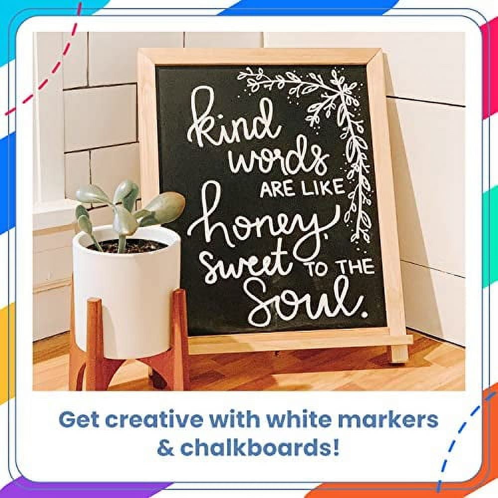 Chalkola 5 White Chalk Markers for Chalkboard Signs, Blackboard, Car  Window, Bistro, Glass  5 Variety Pack - Thin, Fine Tip, Bold & Jumbo Size  Erasable Liquid Chalk Pens (1mm, 3mm, 6mm