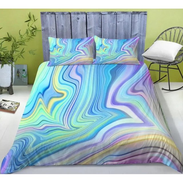 Rainbow Printing Bedding Set Colorful Stripe Comforter Cover Soft Bedding Set Twin King Queen Size 2/3pcs Polyester Quilt Cover