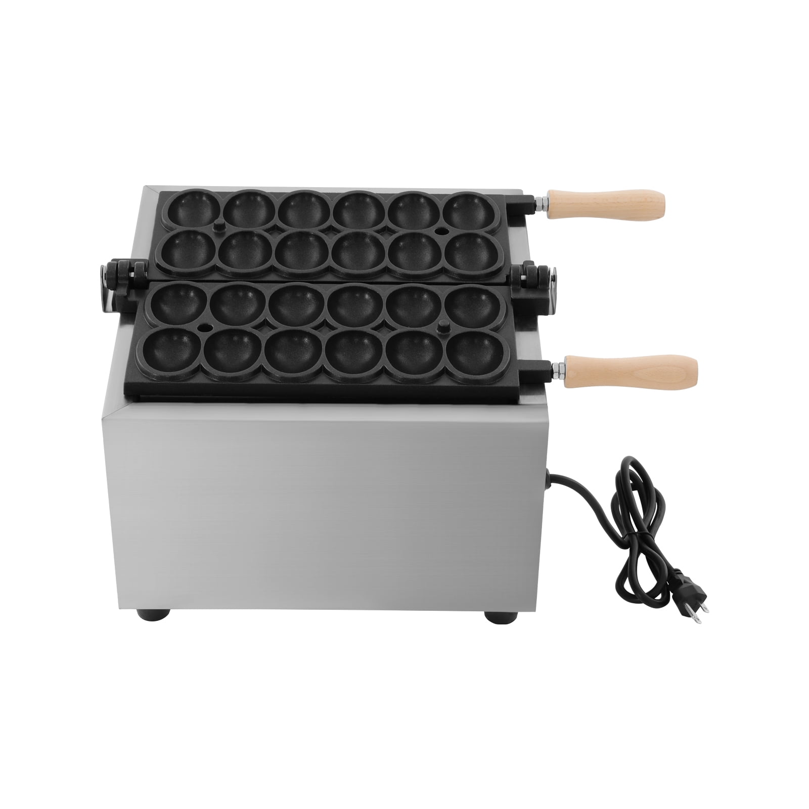 180° Rotating Waffle Maker Machine, 1.8KW High-Power Silver Waffle Maker with 12 Slots, Adjustable Temperature & Timer, Non-Stick Coating